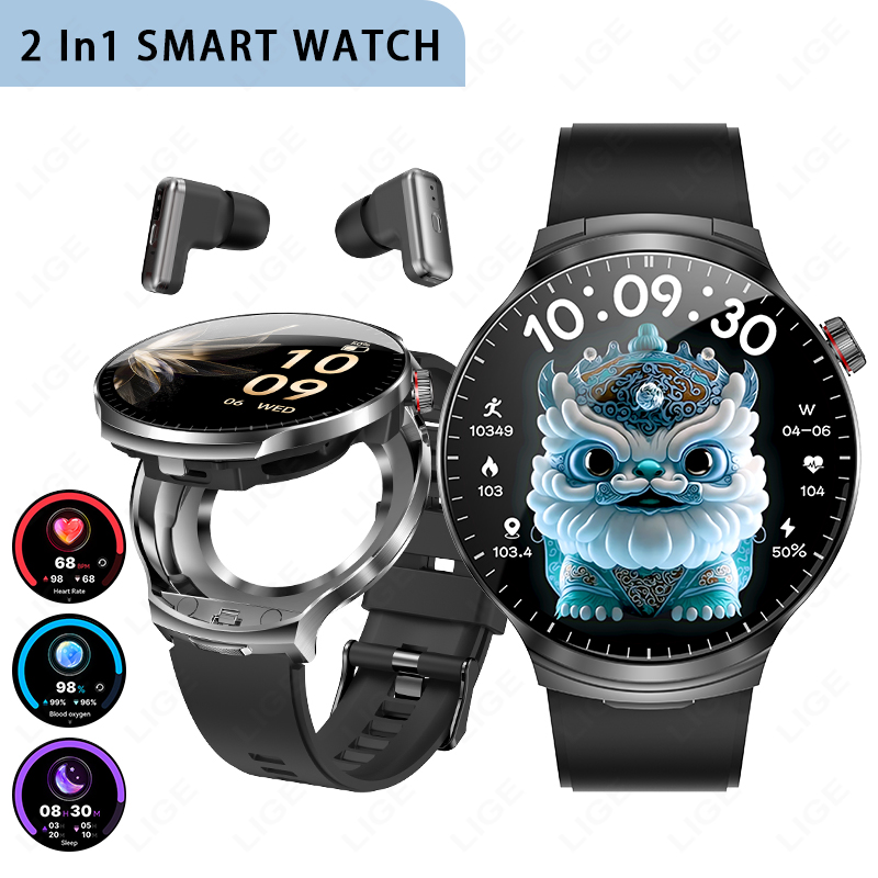 Smartwatch Noise Watches For Men - LIGE Yeni TWS 2'si 1 Arada