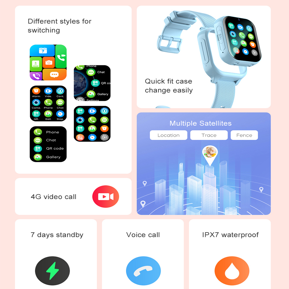 Akıllı saat Çocuklar 4G GPS WI - Smartwatch Watches For Children incelemesi ve fiyatı